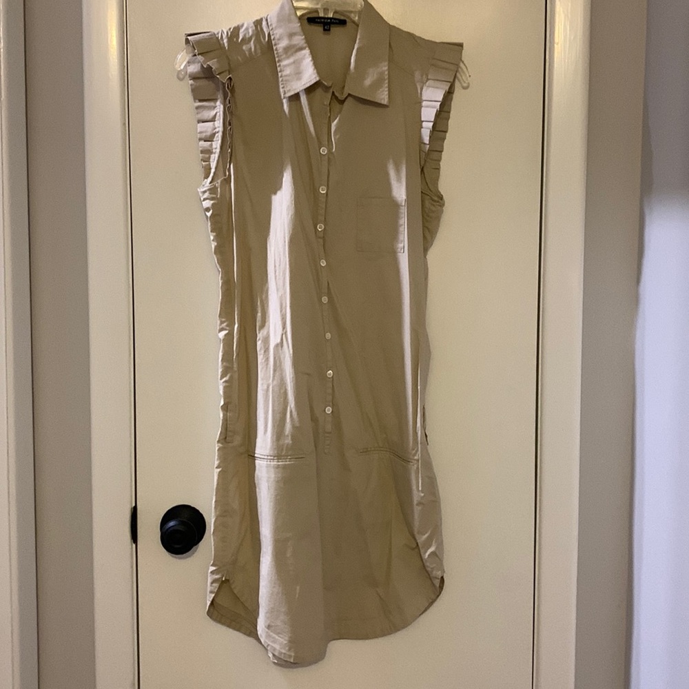 Patrizia Pepe khaki tan shirt dress- size 42